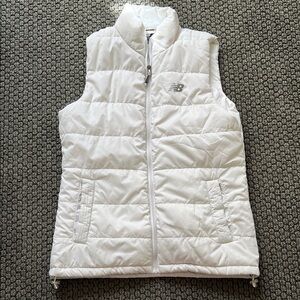 New Balance White Puffer Polyester Vest